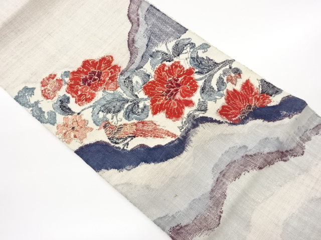 JAPANESE KIMONO / TSUMUGI CHANGE / HORIZONTAL STRIPE / LONG-TAILED BIR